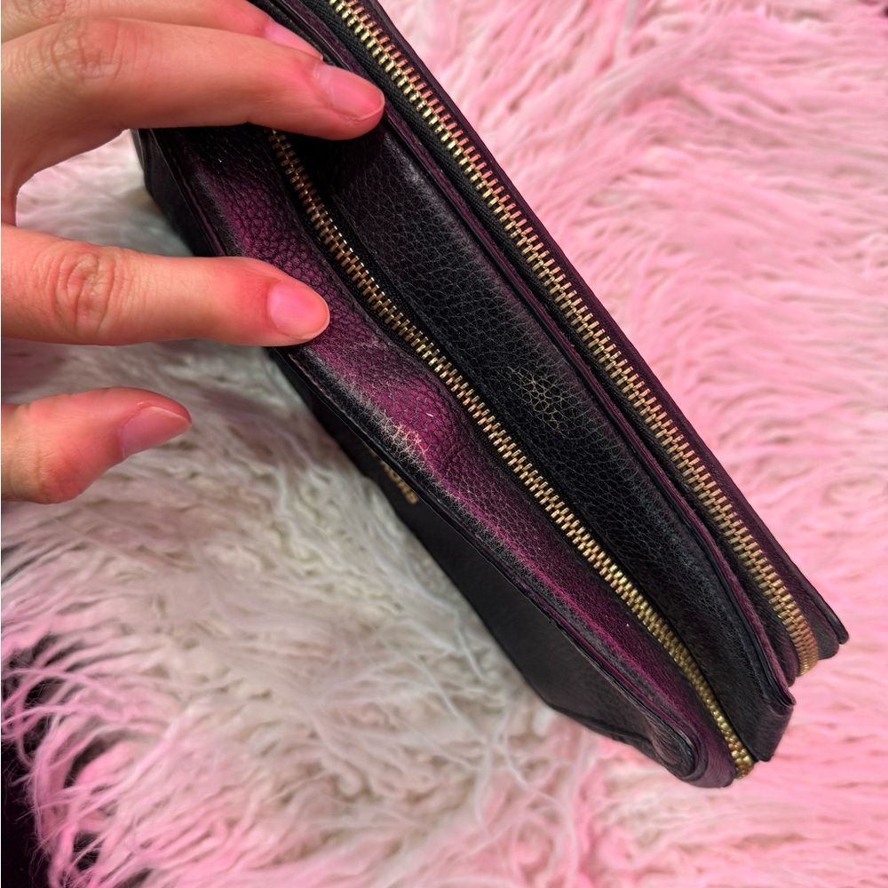 Michael Kors Black Leather Makeup Pouch - Picture 3 of 6